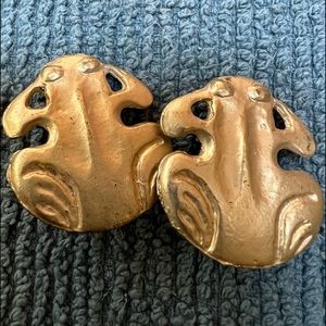 Vintage frog clip earrings